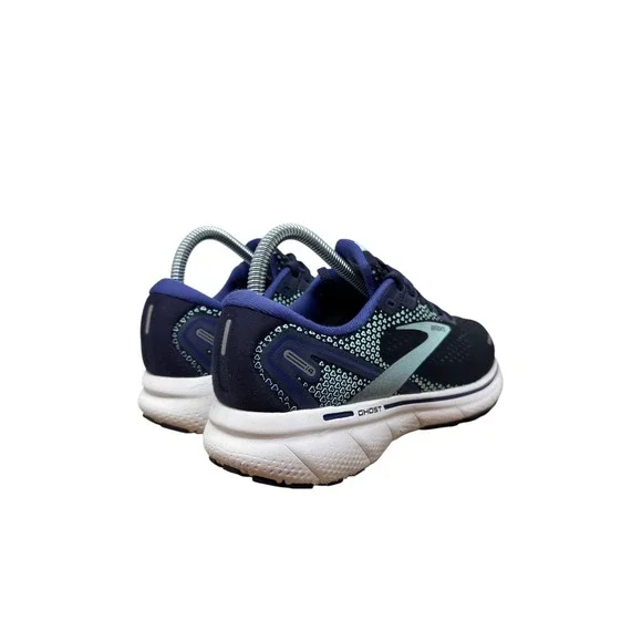 Brooks Ghost 14 Running Shoes Womens 6.5 Navy Blue Aqua Sneakers 1203561B410 - Picture 4 of 11